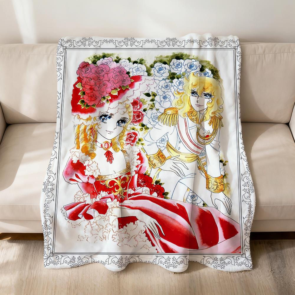 anime Rose of Versailles Lady Oscar Flannel soft warm plush blanket sofa living room pet hogar bedroom gift home Car portable