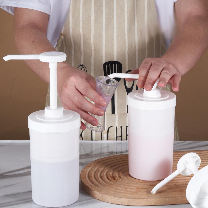 10/15/20/30Cc Liquid Dispenser Coffee Syrup Bee Drip Bottle With Hydraulic Pump And Nozzle Head Kitchen Honey Jar Container