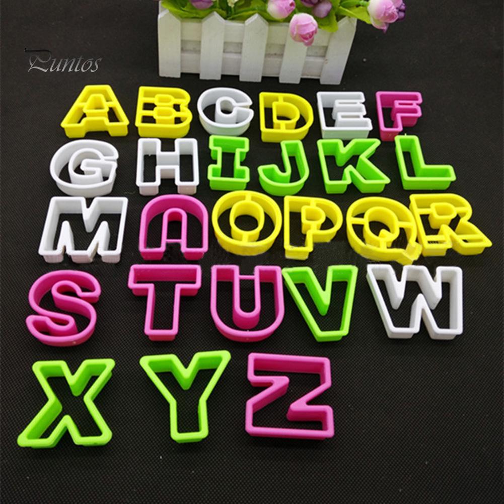 Puntos Kunststoff AZ 26 Buchstaben Keksausstecher Fondant Kuchen Dekorieren Backform