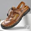 Fashion Fashionable Summer Large Size Hollow Breathable Beach Sandals Trendy Jacket Casual Online Shoes Men's Slippers Rubber Sole