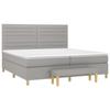 3137261 vidaXL Lit à sommier tapissier avec matelas Gris clair 200x200cm Tissu