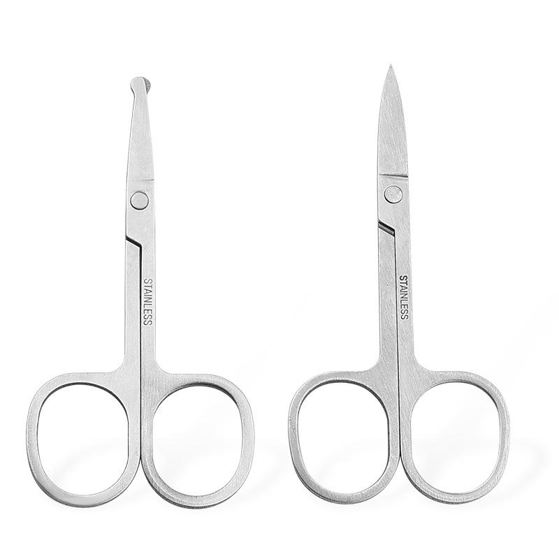 Stainless Steel Eyebrow and Nose Hair Scissors - Round & Pointed Tips, Mirror Polished.