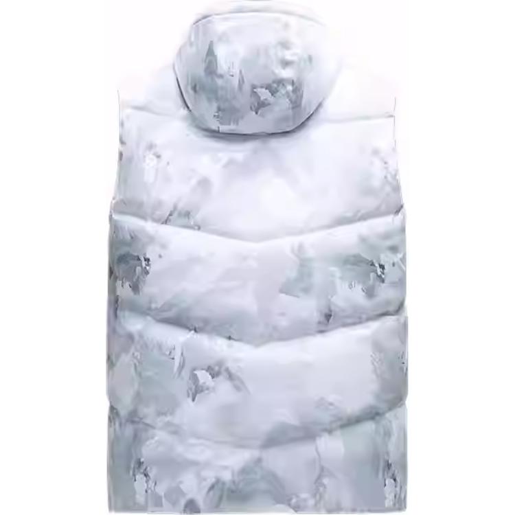 Anta All Over Print Zip Up Hooded Comfortable Breathable Versatile Down Vest Men Vest Pure-White 152447924-1