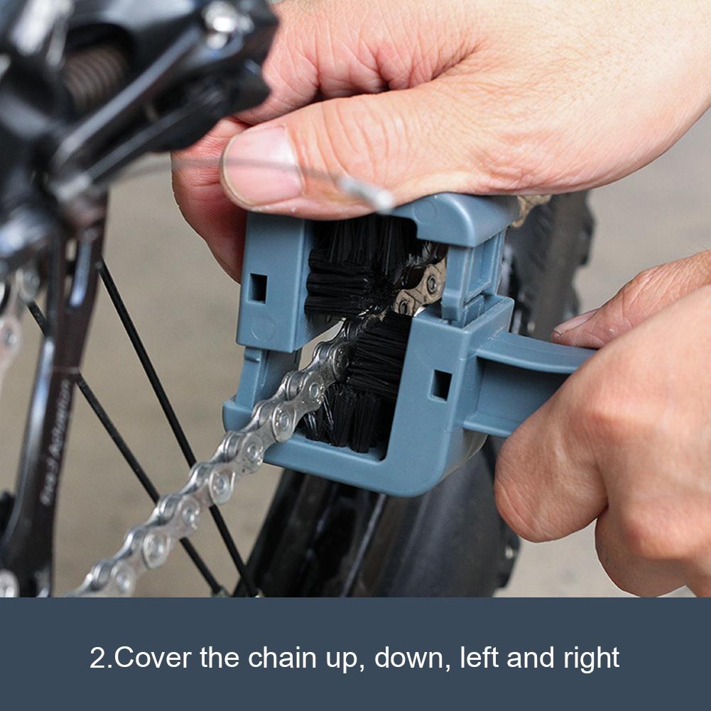 3pcs/Set Mountain Bicycle Chain Cleaner Kits Bike Brushes Scrubber Washer Tools Portable Carrying Decor