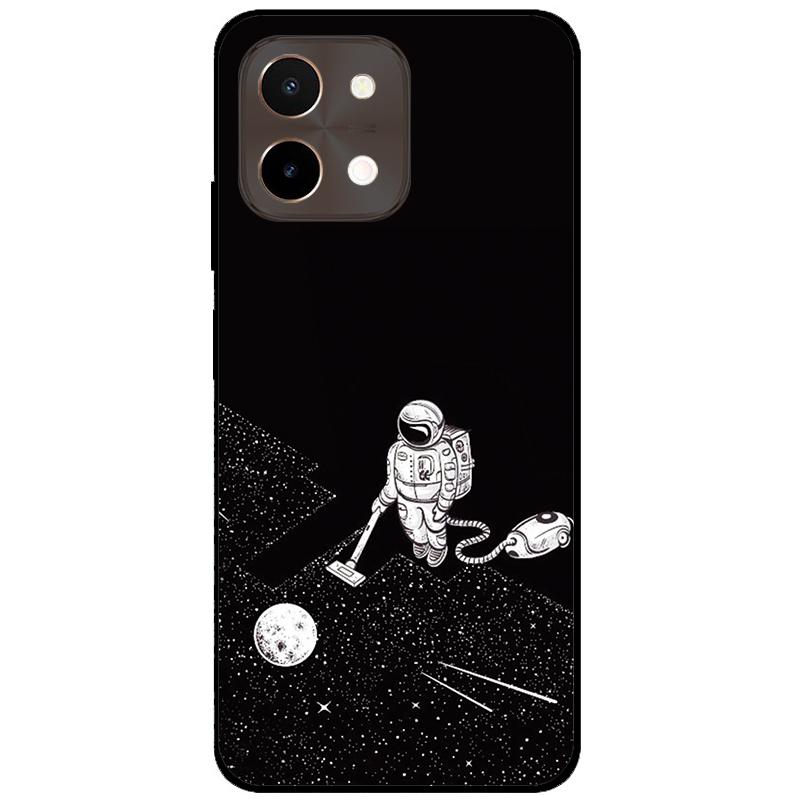 For Vivo Y28 4G Case 6.68'' Black TPU Silicon Cartoon Protection Cover for VivoY28 Y 28 4G Shockproof Capa Wolf Animals Soft Bag