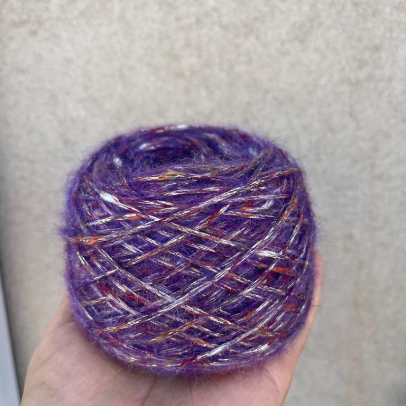 Blue Tear Spray Mohair Yarn: Gold-Thread Starry Sky Series for Chunky Knit Scarves