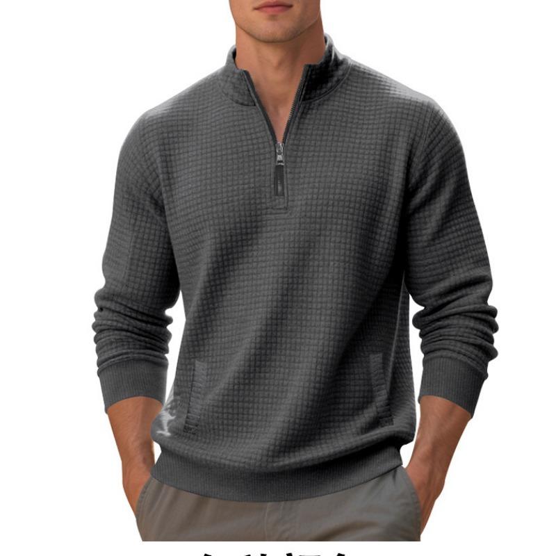 Men S Half Zip Stand Collar Pullover Sweatshirt Casual Loose Fit Autumn Large Size