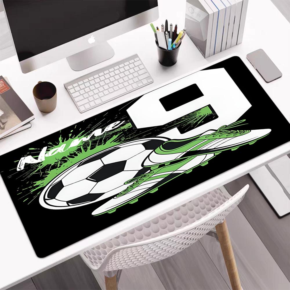 Custom Name Soccer Theme Mouse Pad, Non Slip Rubber Base, Multifunctional Office & Home Decor, Perfect for Workspace Personalization.