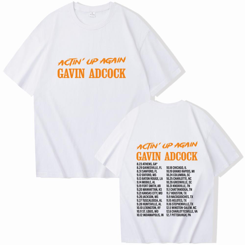Gavin Adcock Actin' Up Again Tour 2026 Music Fans Gift  100% Cotton T-shirt