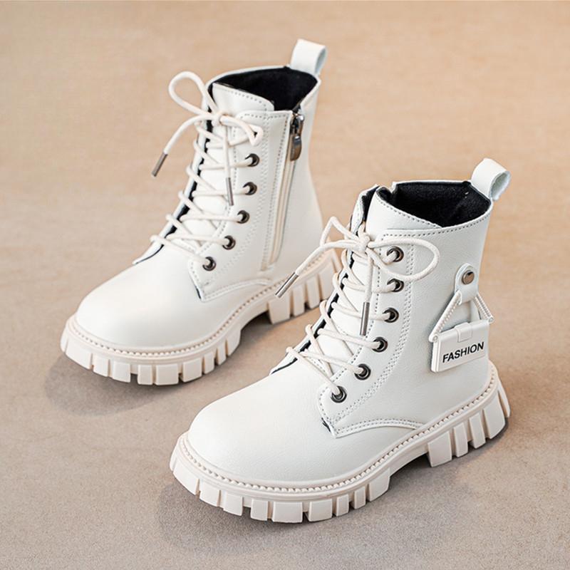 Girls' leather short boots autumn and winter Korean version fashionable princess boots, middle-aged girls' single boots, children's Martin boots