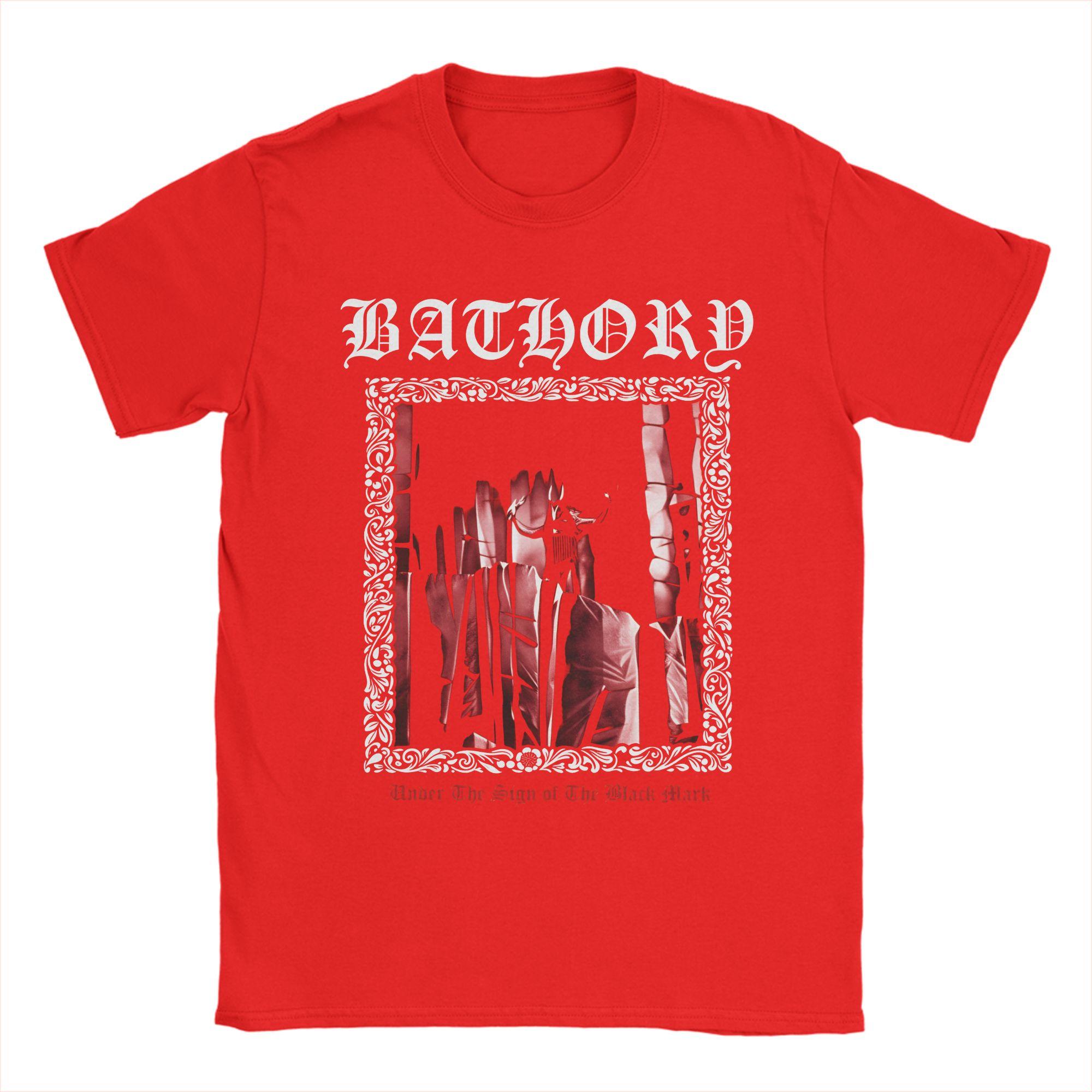 

Bathory Black Metal Men T Shirts Vintage Tees Short Sleeve O Neck TShirts Pure Cotton Party Tops S