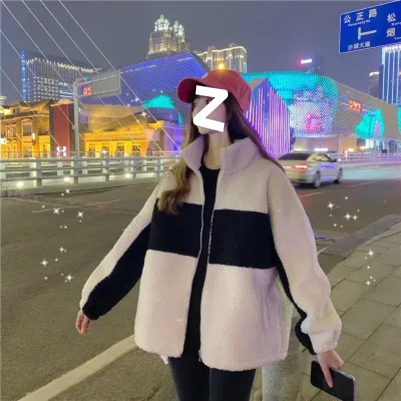 

Толстая сестра больших размеров 200 фунтов куртка из овечьей шерсти женская осенне-зимняя универсальная свободная короткая повседневная верхняя одежда 4XL