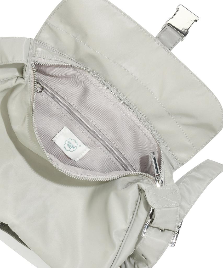 Covernat Woman Clover Heart Nylon Buckle Shoulder Bag Beige