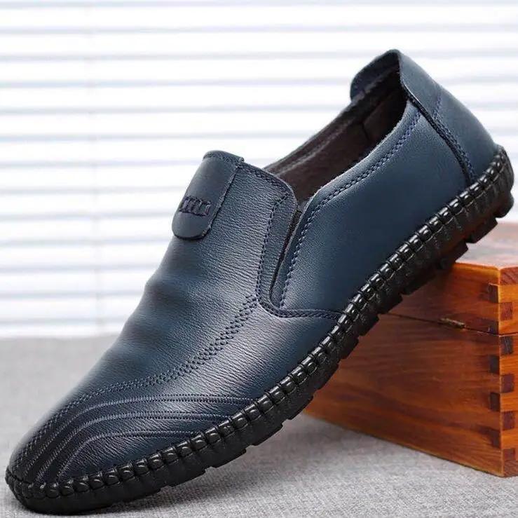 

Модная мужская повседневная обувь на толстой платформе, слипоны, низкий верх, неудобная, дизайнерская, классическая, оригинальная, из ПУ, размер 44, социальная, кожаная 38