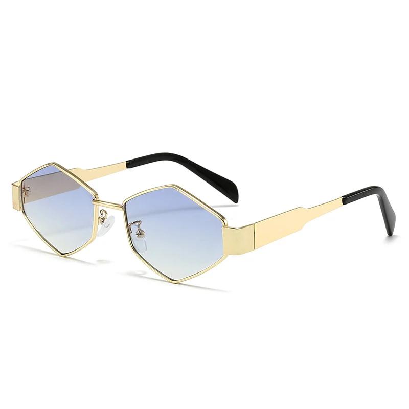 

Y2K Steampunk Luxury Brand Designer Irregular Rhombus Sunglasses Women For Men Small Frame Sun Glasses Vintage Popular Shades As the photo