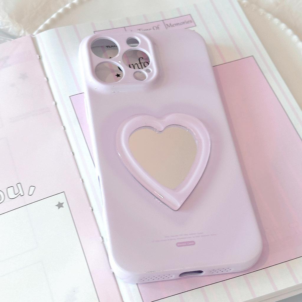 Love Mirror Three dimensional Suitable for IPhone16 Mobile Phone Case Apple 15promax Philin Soft 13 All Inclusive 14 Niche