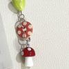 Whimsical Phone Pendant Accessory Handcrafted Mushroom Keyrings Unique Phone Charm Beaded Keychain for Enthusiasts