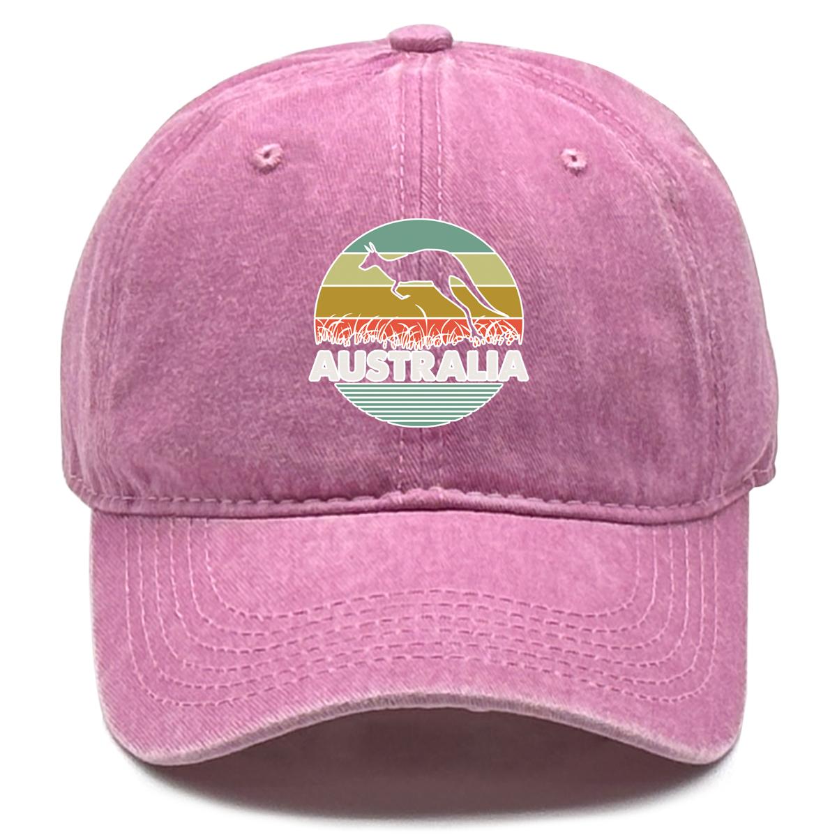 

АВСТРАЛИЯ Бейсболка снэпбэк с принтом кенгуру, сетчатая шляпа, солнцезащитный козырек, регулируемый ремешок, изогнутый козырек, простая регулируемая бейсболка as the picture розовый