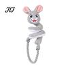 Wear Resistant Plush Dog Toys Tug Rope Toy, Cute Fox Rabbit Squeaky Chew Toy with Crinkle Paper, Aggressive Chewers Interactive Pull for Medium Large