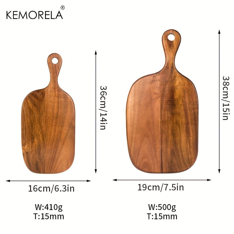 Drewniana deska do krojenia z uchwytem, bezpieczna do kontaktu z żywnością, do mięsa, ryb, sera, owoców, pizzy, do użytku domowego i restauracyjnego, eleganckie akcesoria kuchenne