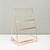 Gold Finish Iron 6 Tiers Earring Holder Bracelet Display Stand Desktop Organiser Easy Assembly Display Rack