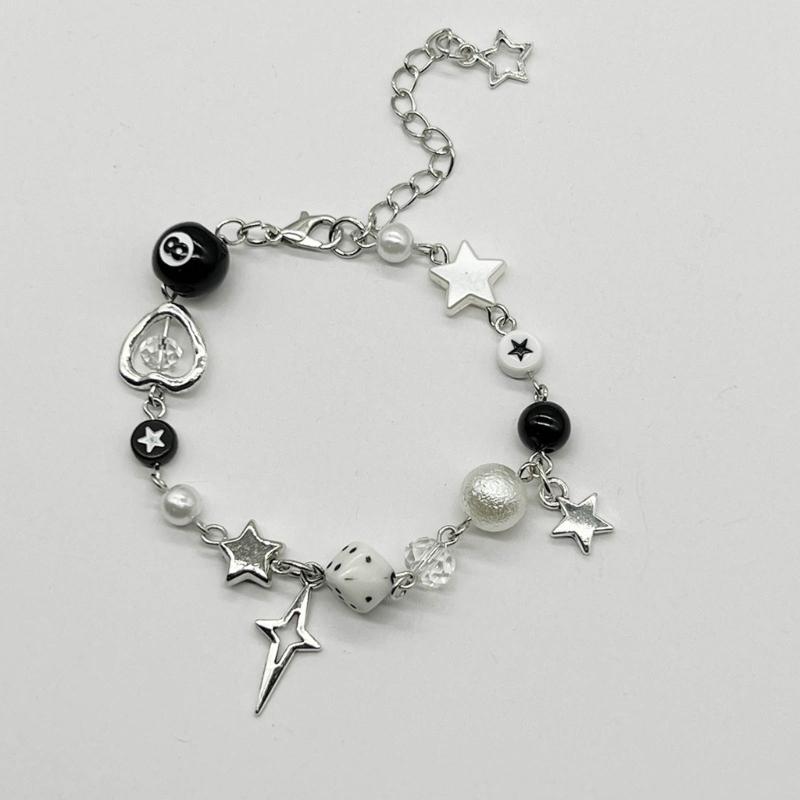 Handmade Beaded Bracelet with Unique Star Shape Eye catching and Stylish Pendant Beaded Bracelet Chic Hand Chain Decors