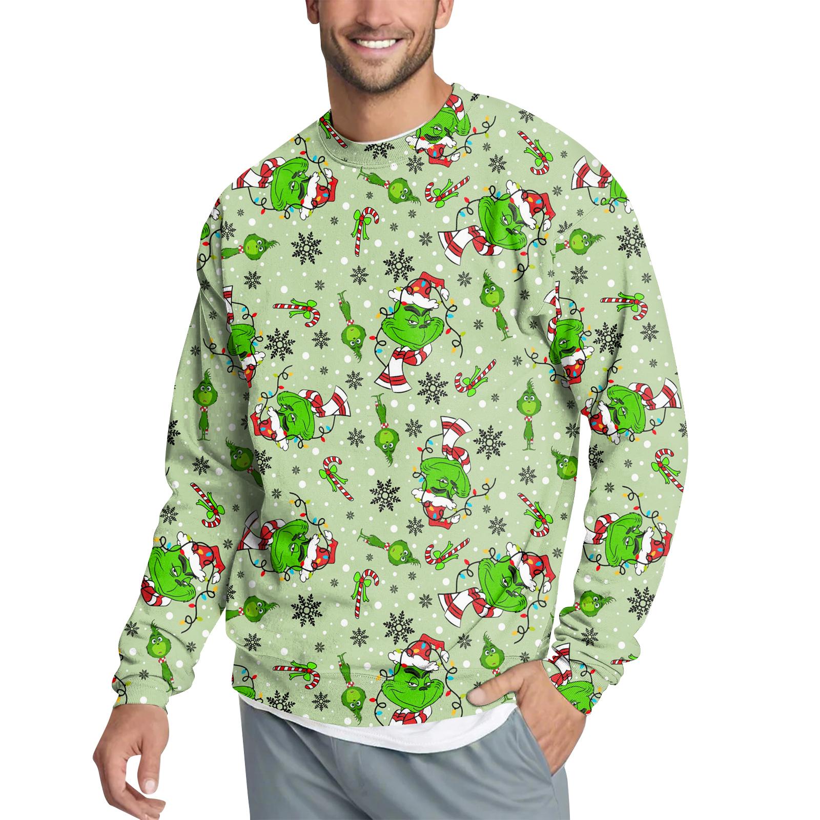 

Men s Casual Fashion Printed Round Neck Pullover Sweatshirt S