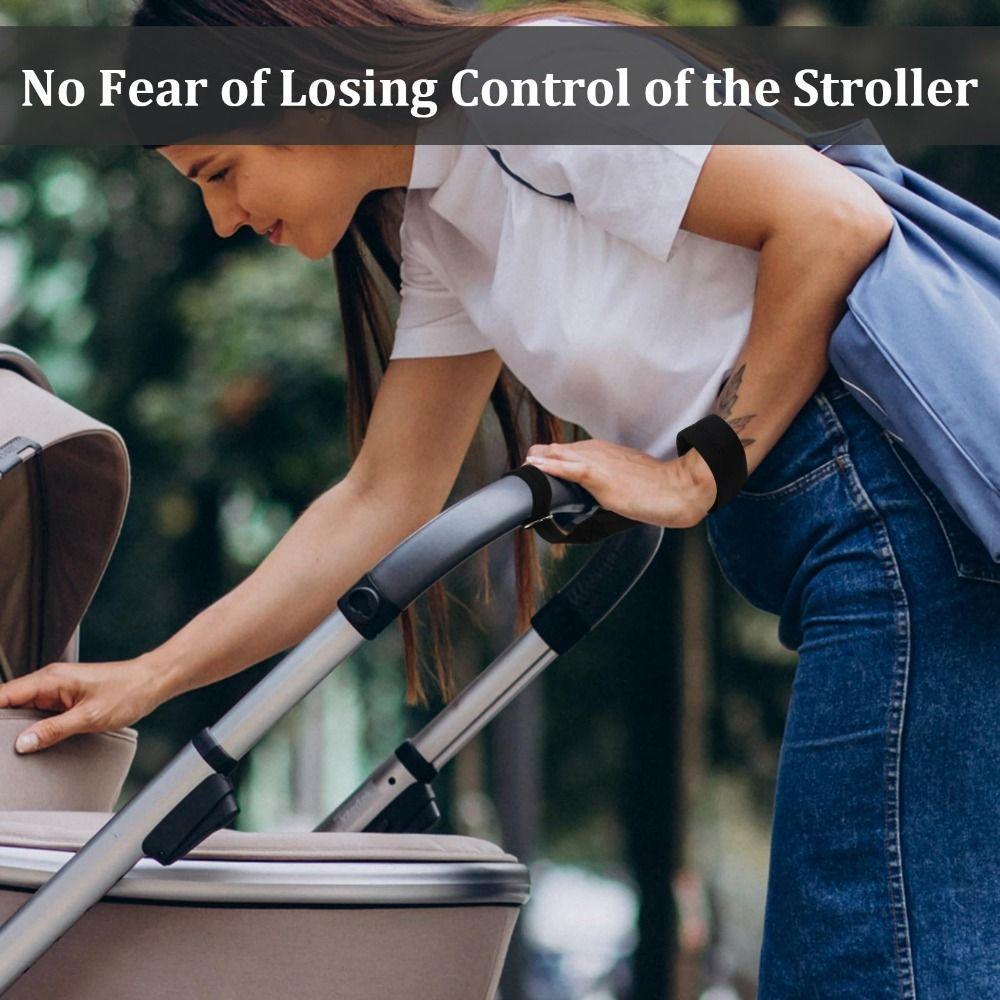 Curele Negre pentru Cărucior de Bebeluș cu Mâner Moale Căptușit, Brățară Antiderapantă pentru Încheietură, Accesoriu de Siguranță