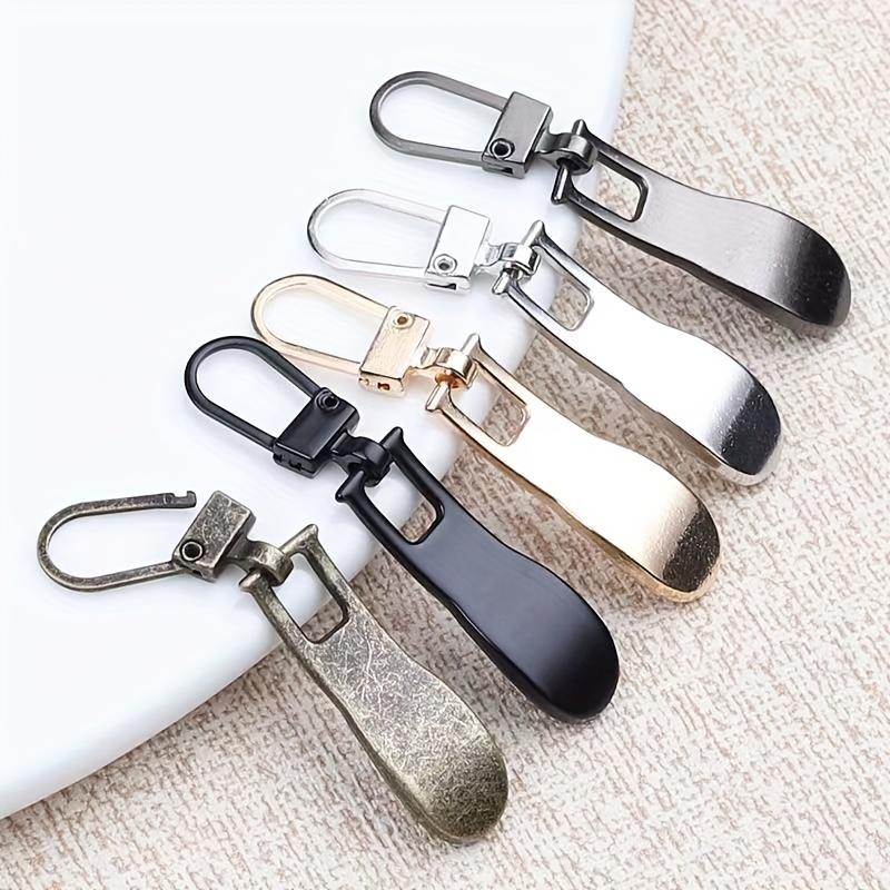 5pcs Wave-Shaped Versatile Tool-Free Metal Eyelet Semi-Automatic Pull Tab Detachable Zipper Puller Luggage Coat Clothing Shoes Boots