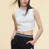 Fila Fusion Inline Uniform Letter High Neck Fitted Sleeveless Top Women Tops White T11W415101F-WT