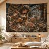 Steampunk Mechanical Rose Cat Maid Tapestry Retro Industrial Style Cat Ear Maid Hanging Cloth Anime Room Decoration