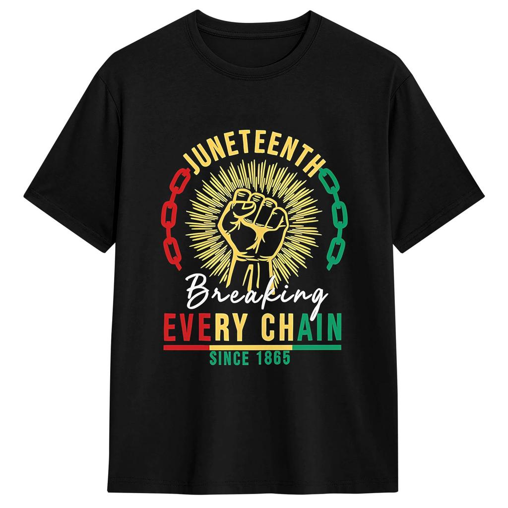Vintage T-Shirt Summer Juneteenth 1865 Black Independence Day African American Freendom Hip Hop T Shirts Cotton Tee Shirt
