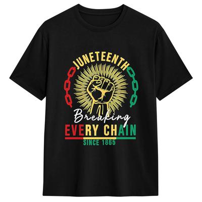 Vintage T-Shirt Summer Juneteenth 1865 Black Independence Day African American Freendom Hip Hop T Shirts Cotton Tee Shirt