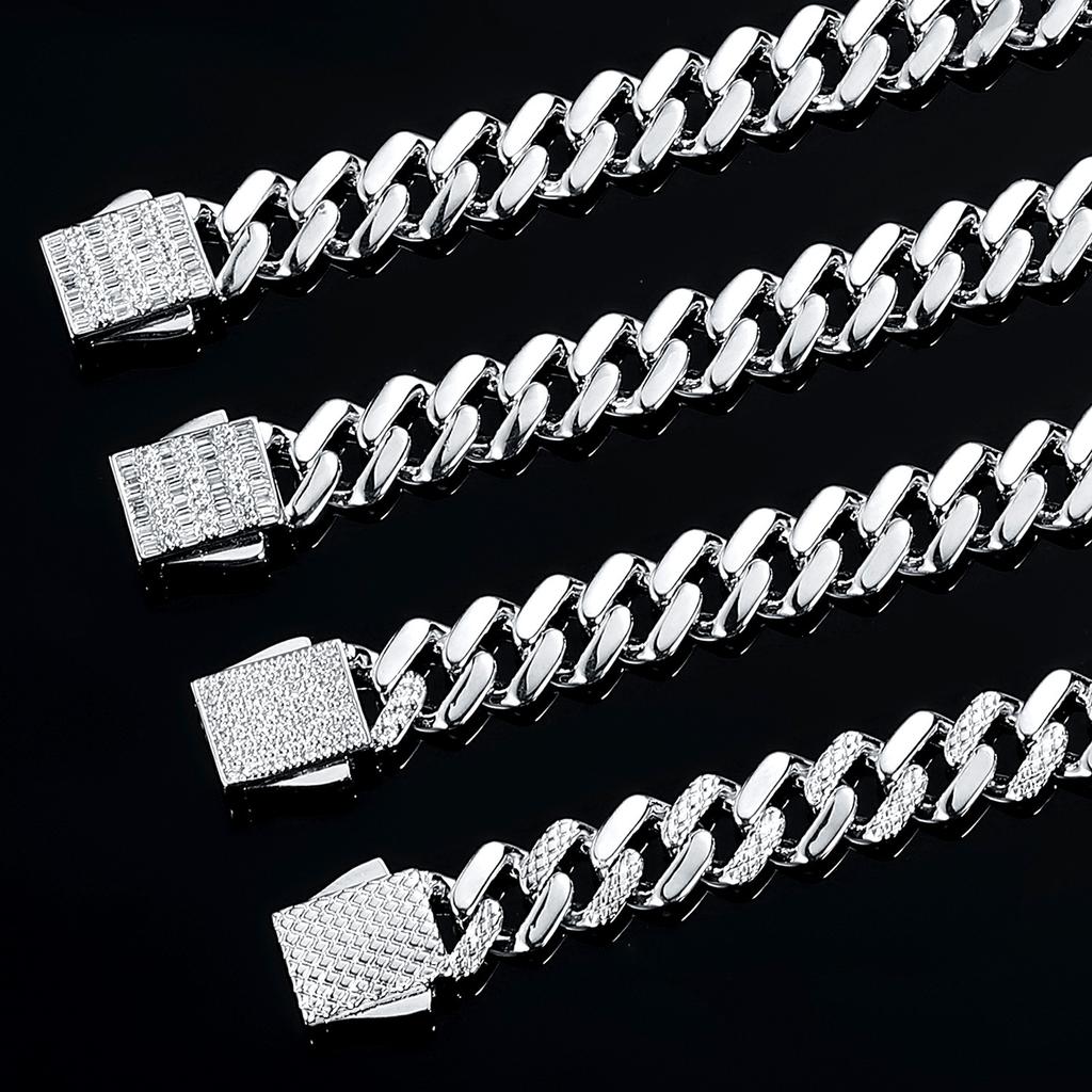 A rhombus zircon Cuban bracelet Europe, America, heavy industry design niche hiphop explosion