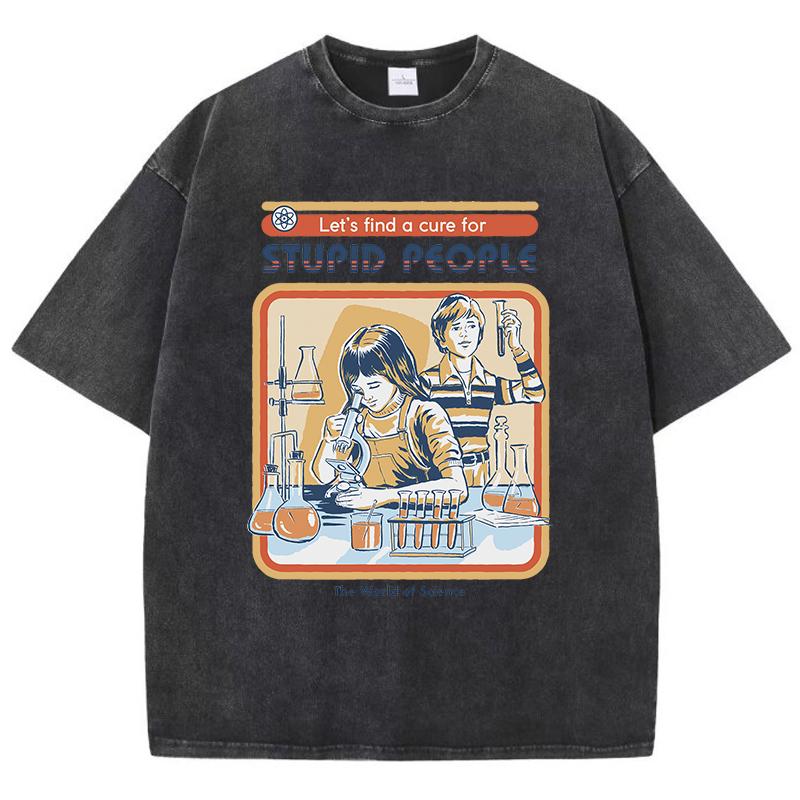 Children Conducting Experiments Print Tshirt Women Summer Soft Wash Clothes Street Short Sleeve Cool Breathable Tshirts