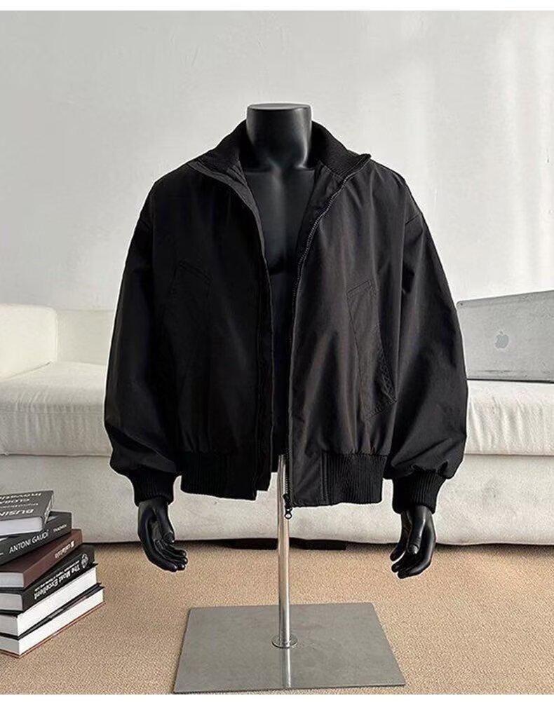 Men's American Retro Cotton Baseball Jacket - Trendy Oversized Windproof Casual Workwear