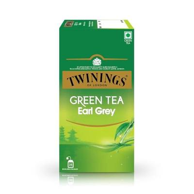 Twinings Green Tea Earl Grey, 25 Teabags, Green Tea, Delicate Citrus, Bright & Perky, 100 Grams