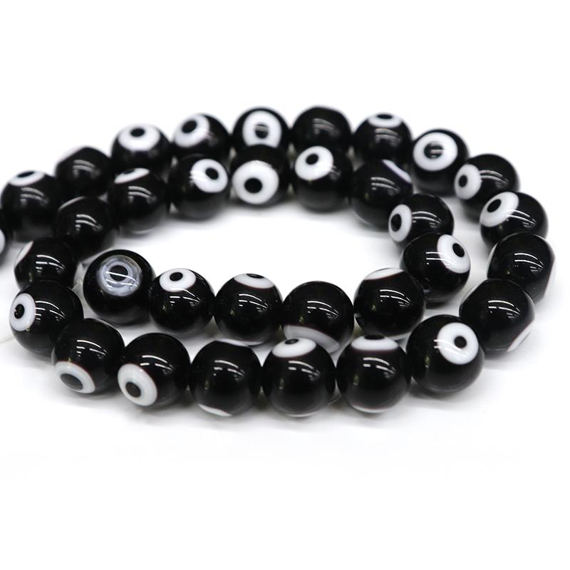 

Apx35-90pcs/Strand 4 6 8 10mm Multicolor Evil Eye Beads for Jewelry Making Lampwork Glass Turkish Eye Beads DIY Bracelet Earring 4mm Apx 90pcs чёрный