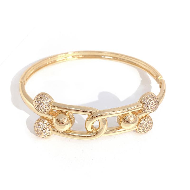 

Браслет Хан с двумя головами, медный цирконовый браслет, простой и уникальный креативный браслет 19CM