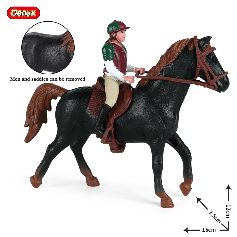 Oenux Zoo World Farm Animal Horse Cow Pig Sheep Goat Donkey Model Action Figures Lion Tiger PVC Educational Cute Kids Toy Gift