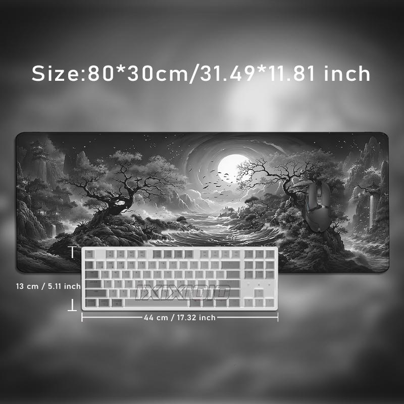 Mouse Pad Black White Moonlit Gamer Printon Demand Large Computer Mousepad XXL Mechanical Keyboard Pad Soft Carpet Non-Slip