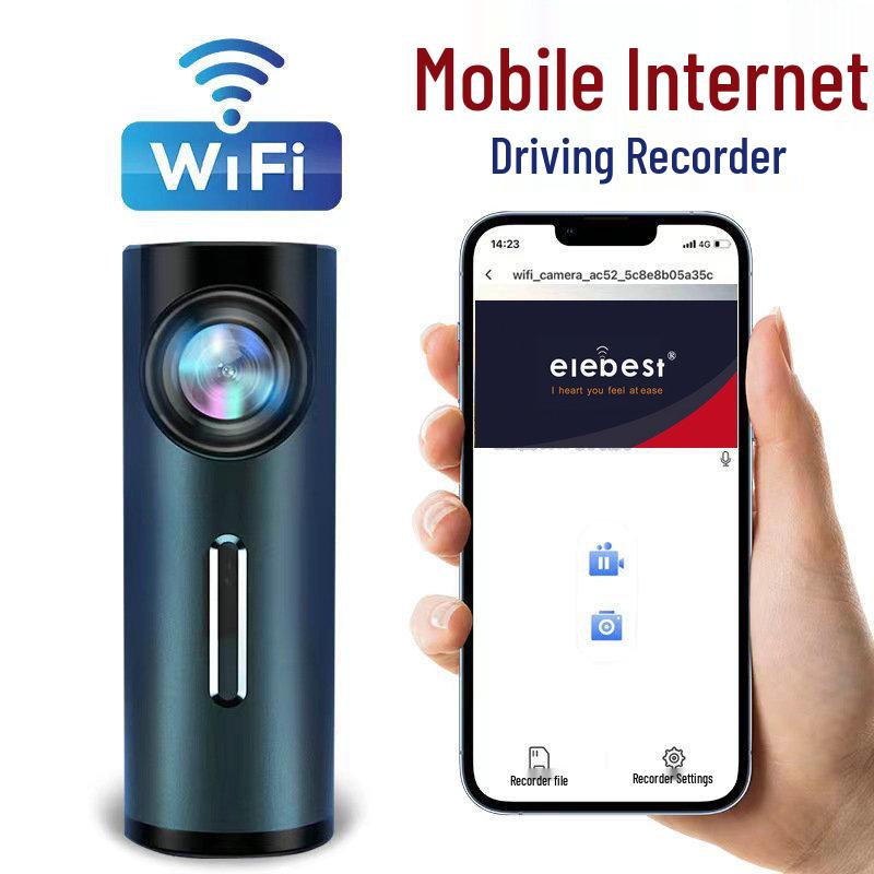 WiFi 1080P HD Dash Cam with Night Vision & Mobile Phone Connectivity