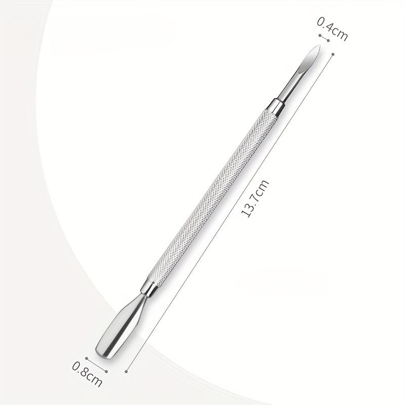 Stainless Steel Cuticle Pusher Set, Dual-Ended, Sharp Edged, Spoon-Shaped, Low Allergy, Nail Care Tools for Manicure and Pedicure