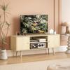 TV Stand TV Cabinet for Televisions up to 55 Inches 2 Cabinets and 2 Open Shelves 120x34x50cm Natural Wood Effect