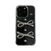 Transparent Epoxy Mobile Phone Case For Apple 17Promax Internet Celebrity Apple 14 Electroplating Line Bow 13