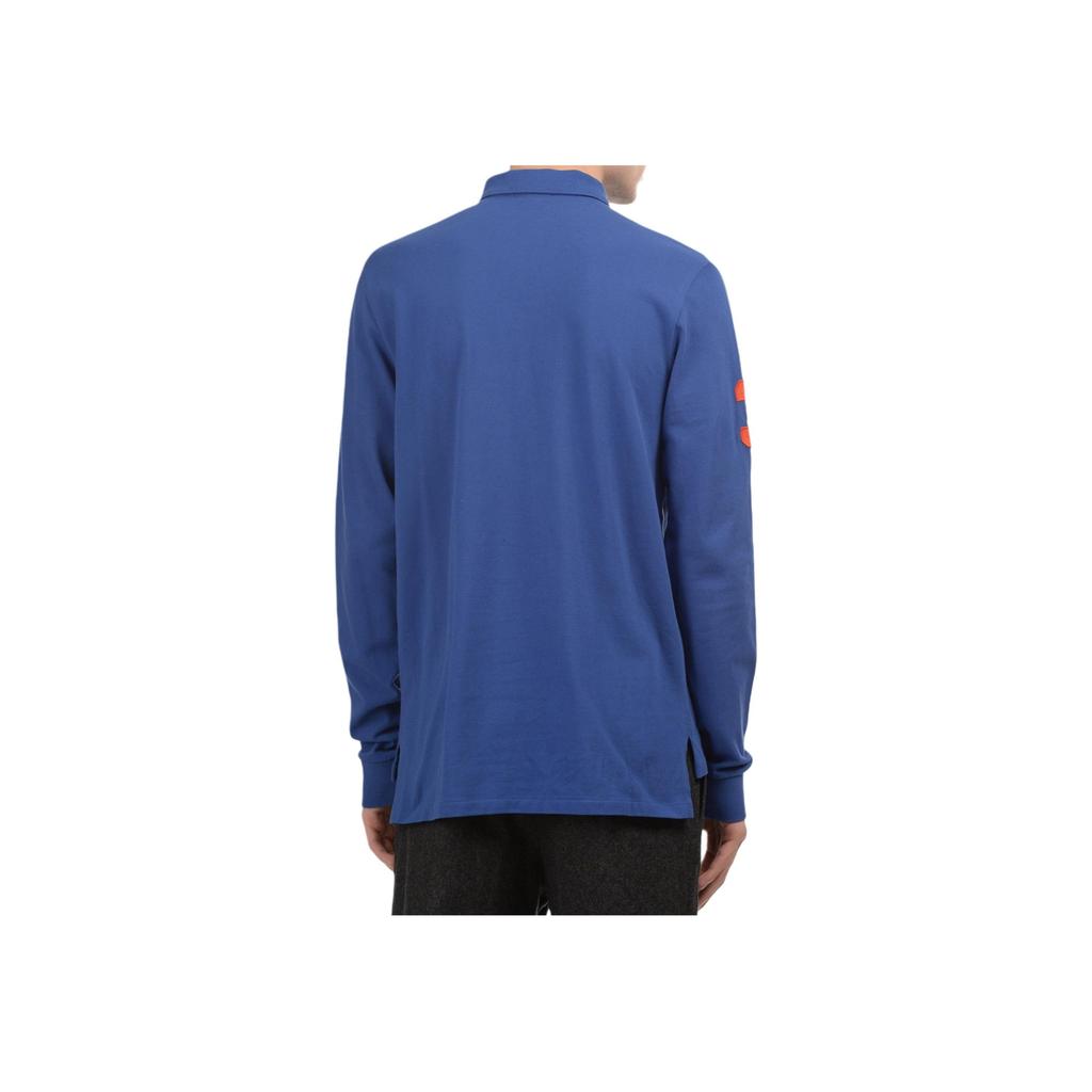 Polo Ralph Lauren Solid Color Big Pony Embroidered Logo Long Sleeve Polo Shirt Men tops Dark-Blue MNPOKNI16810673E50