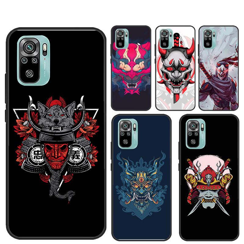 Samurai Oni Mask Funda For Xiaomi Redmi Note 13 14 Pro 12 11 9 10 9S 10S 11S 12S Redmi 14C 10C 12C 13C Case