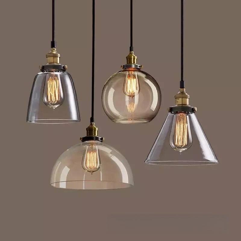 Nordic Retro Glass Pendant Light for Kitchen, Bar, Living Room, or Coffee Shop.
