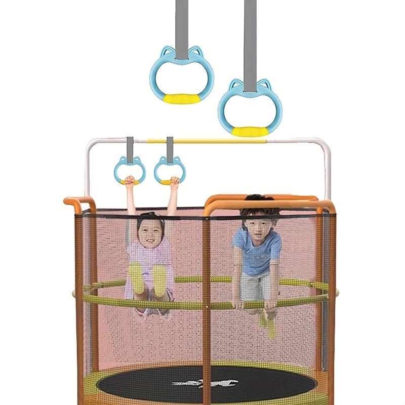 Gymnastics Rings Set, Pull Up Rings with Straps, Playground Home Exercise Gym Rings with Drawstring Bag for Exercise