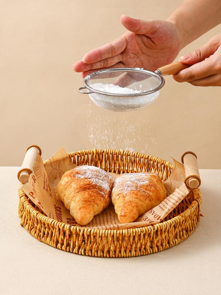 304 Edelstahl Filterlöffel Holzgriff Feines Sieb Sojamilch Saft Seiher Mehl Sieb Küchenwerkzeuge